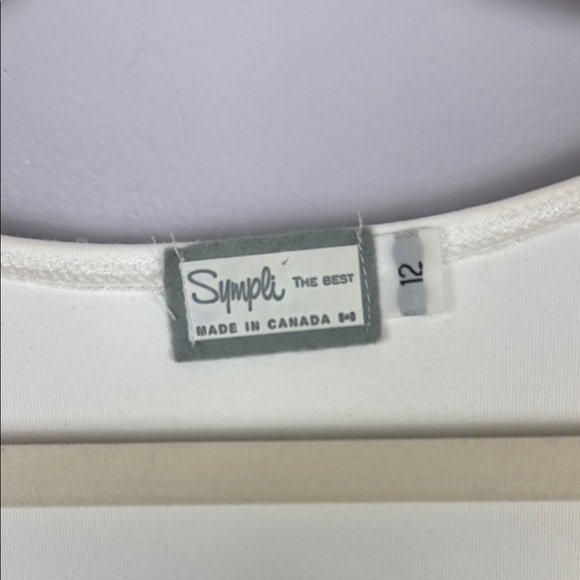 Sympli The Best White Fitted 3/4 Sleeve Top Size 12 - Picture 3 of 8
